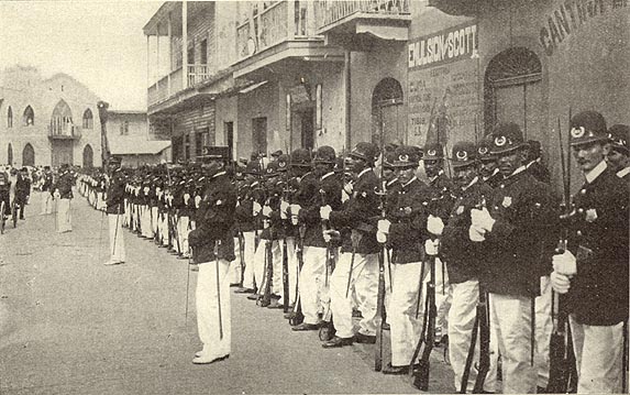 Panama National Police at ex-President Amador's Funeral 1909