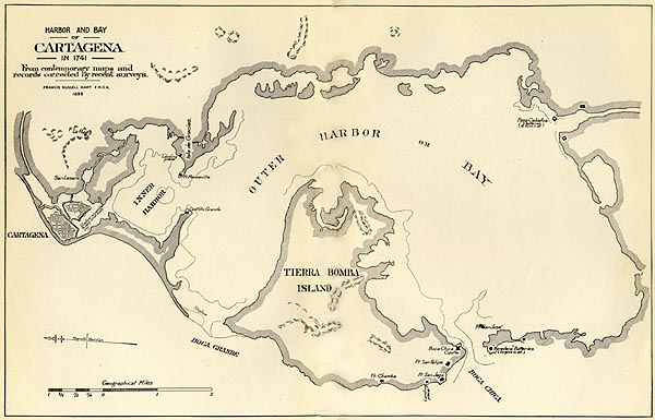 Map of Cartagena in 1741