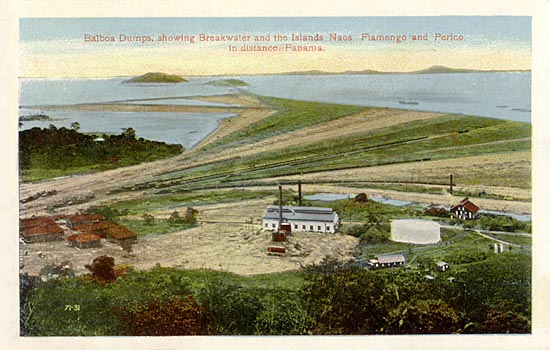 Balboa Dumps before 1913, future site of Fort Amador